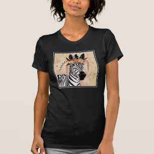 Klimt Zebra   Krona i blommor T Shirt