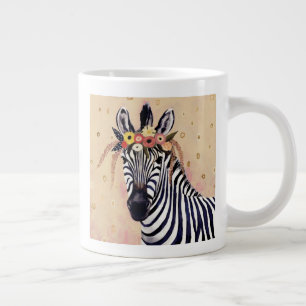 Klimt Zebra Tillagt i blommor Jumbo Mugg