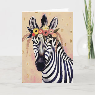 Klimt Zebra Tillagt i blommor Kort