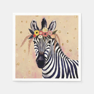Klimt Zebra Tillagt i blommor Pappersservett