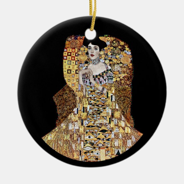 Klimts Porträtt i Adele Bloch-Bauer Julgransprydnad Keramik (Framsidan)