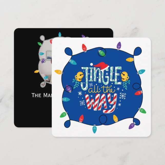 Klinga hela vägen (lägg till ditt foto) julkort (Fram/baksida)