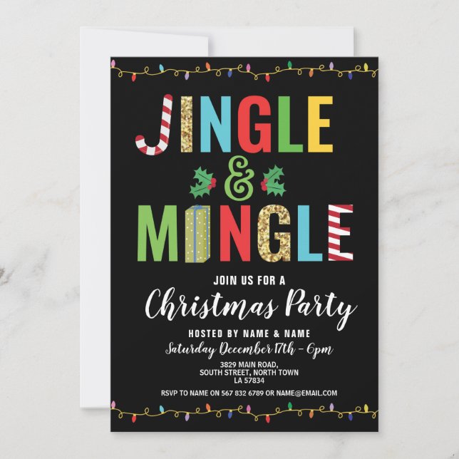 Klinga och blanda inbjudan för julpartyhelgdagar (Framsida)