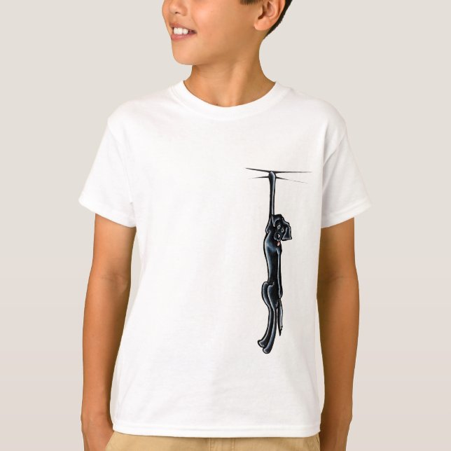 Klingy Svart lab off-Leash Art™ Tee (Framsida)