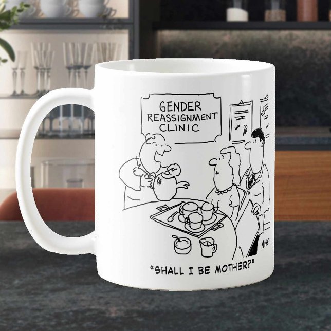 Klinik för könsbyte tecknad serie. kaffemugg (Skapare uppladdad)