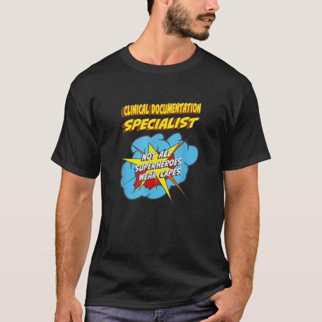 Klinisk dokumentation Specialist Funny Superhjälte T Shirt (Framsida)