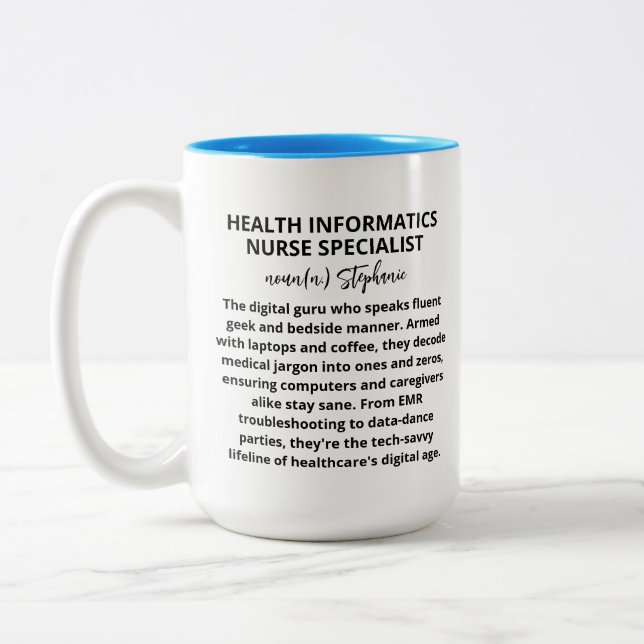 Klinisk sjuksköterskesjukvårdspersonal Sjuksköters Två-Tonad Mugg (Vänster)