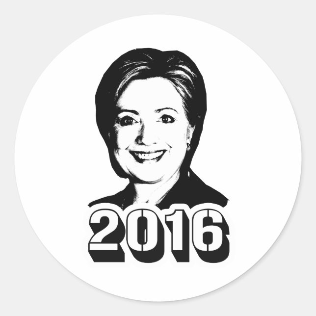 KLINTON 2016.png Runt Klistermärke (Framsida)