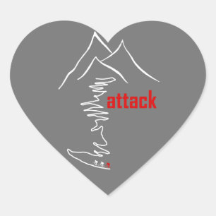 Klipp, attack hjärtformat klistermärke