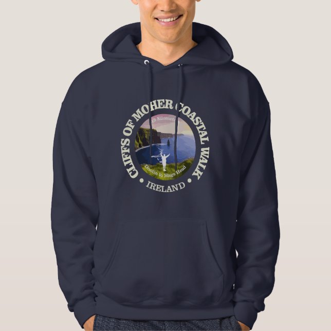 Klipp av Moher Coastal Walk (rd) Hoodie (Framsida)