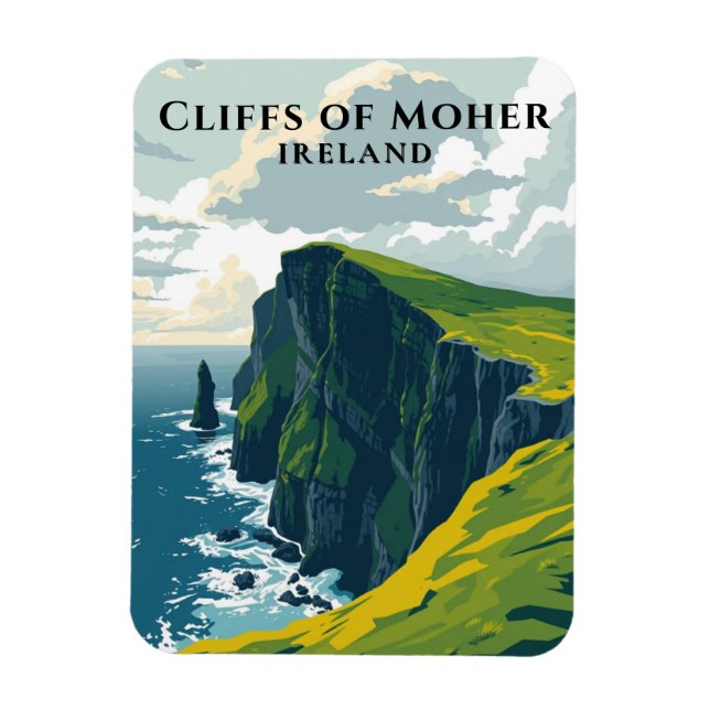 Klipp av Moher Ireland Iconic Irish Kusten Magnet (Vertikal)