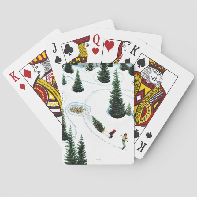 Klipp besegrar träd spel kort (Baksidan)