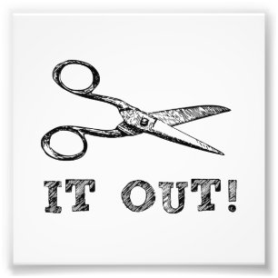Klipp det Scissors ut Fototryck