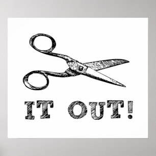 Klipp det Scissors ut Poster