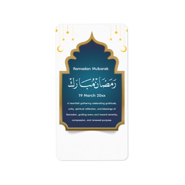 Klipp Eid Mubarak  Adressetikett (Framsidan)