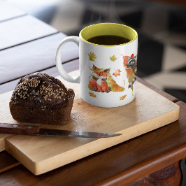 Klipp för höstkantiga djur Två-Tonad mugg