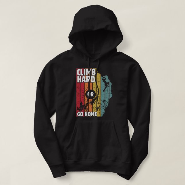 Klipp hårt eller gå hem, vandra älskare hoodie (Design framsida)