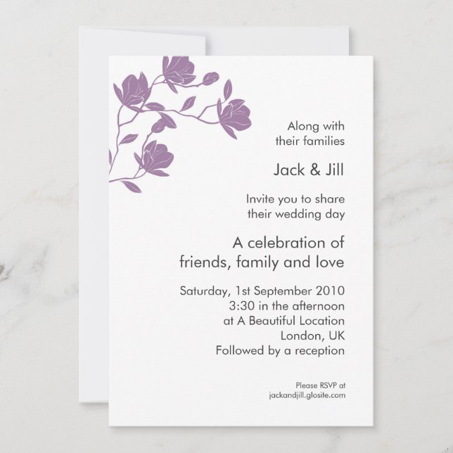 Klipp hög (lila) 5x7 inbjudningar (Framsida)