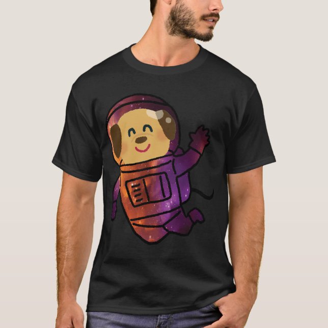 klipp hund i rymden  t shirt (Framsida)