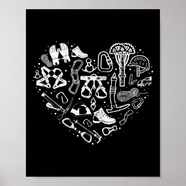 Klipp i klätterutrustningen Sten Girl Heart Poster (Framsidan)