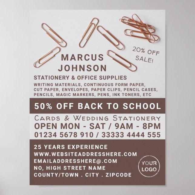 Klipp, kontorsmaterial och Kontorsmateriel, invent Poster (Framsidan)