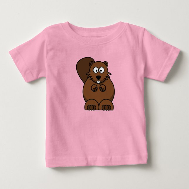 Klipp lilla Beaver Baby Tee Shirt (Framsida)