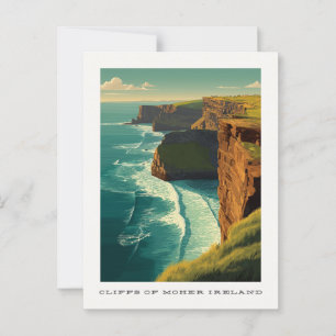 Klipp på Moher Ireland Travel Postcard Vykort