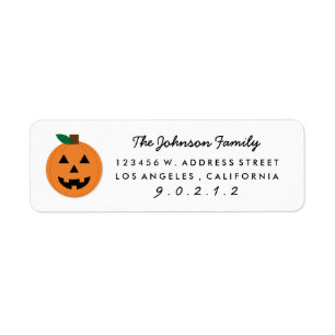 Klipp returetiketter för det Halloween pumpahemme Returadress Etikett