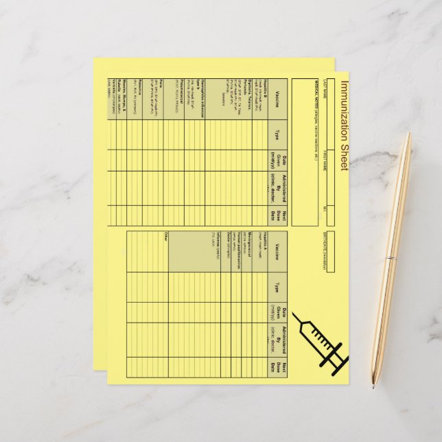 Klipp, skapad immuniseringsregistrering - Vågrät (Fram/Back In Situ)