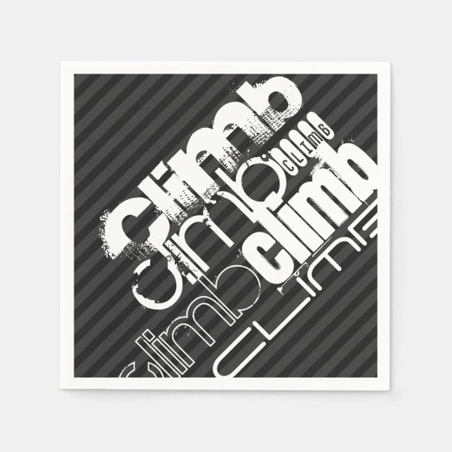 Klipp; Svart och Mörk Grått Rand Pappersservett (Framsidan)