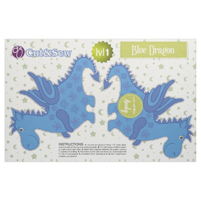 Klipp & sy blåttdraken - lätta DIY projekterar Tyg (Fat Quarter)