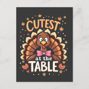 Klipp Turkiet på den Bord-funniga Thanksgivingen Vykort
