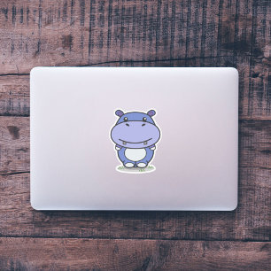 Klipp ut Anpassningsbar-klistret för Cute Hippo Klistermärken