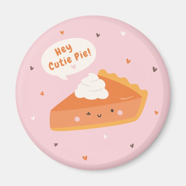 Klipp ut biet i paj med texten "Hej Cutie Paj" Magnet (Framsidan)