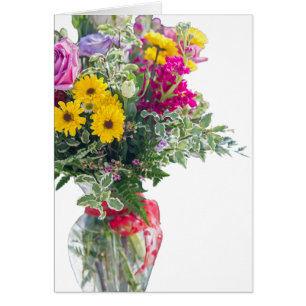 Klipp ut blommans Bouquet Hälsningskort