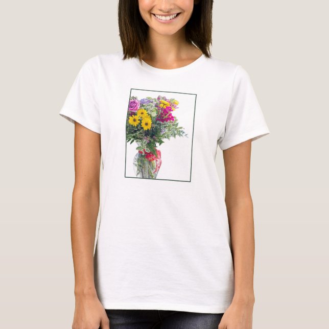 Klipp ut blommans Bouquet T Shirt (Framsida)