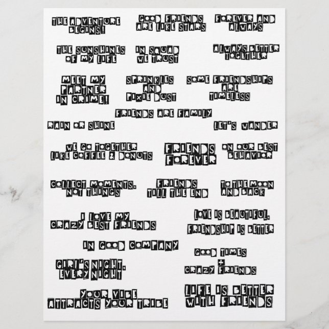 Klipp ut citattecken för klippbok för Kärlek-Vänsk (Framsida)