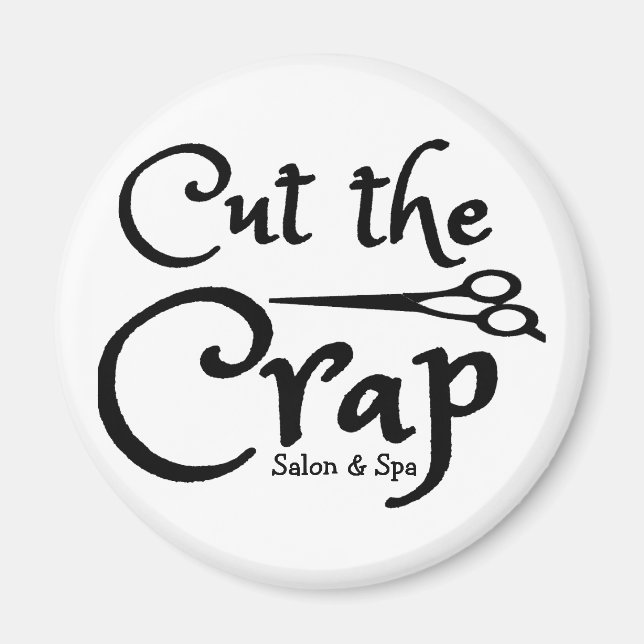 "Klipp ut Crap Salon & Spa" Magnet (Framsidan)