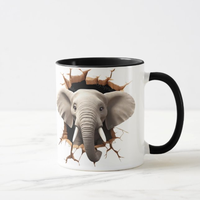 Klipp ut Elephant-bakgrund Mugg (Höger)