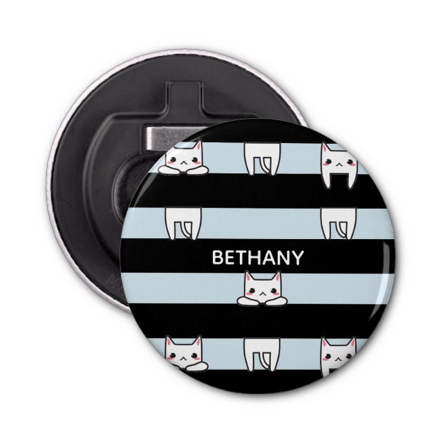 Klipp ut kattor på strimlad Personlig Flasköppnare (Framsidan)