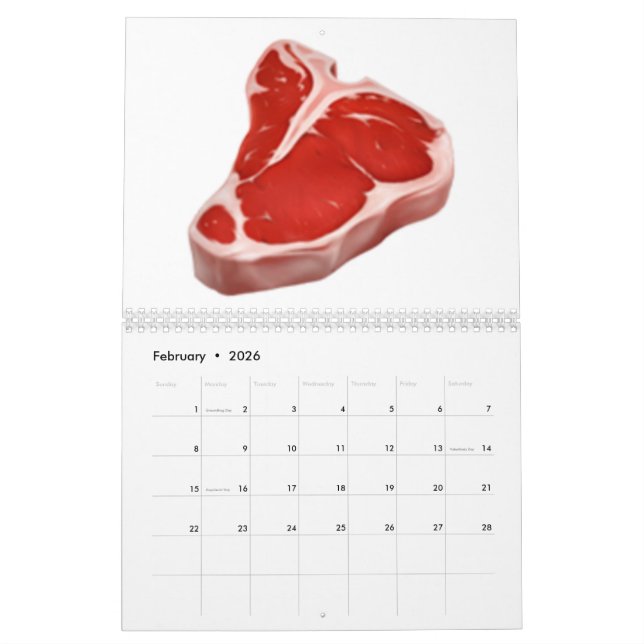 Klipp ut Kött - Emoji Kalender (Feb 2026)