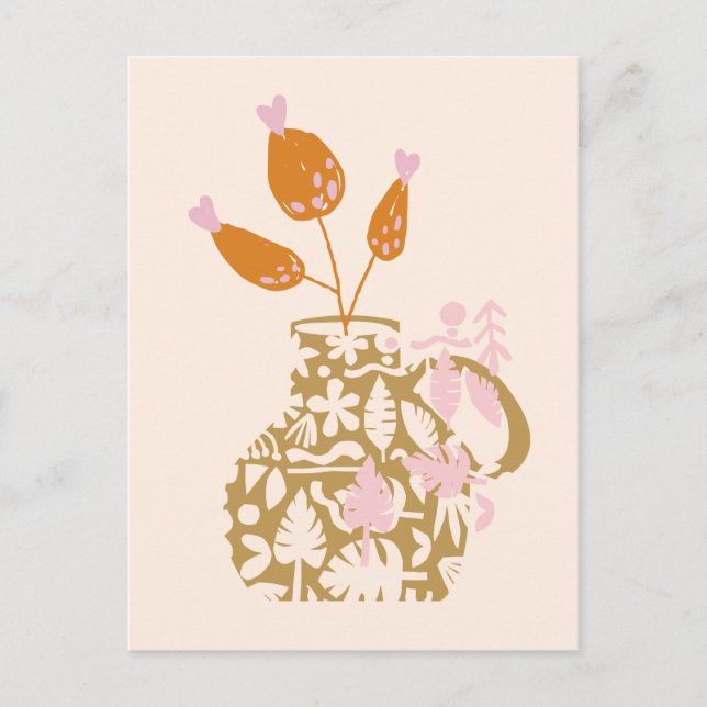 Klipp ut Löv #illustration #digitalart Vykort (Framsida)