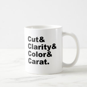 Klipp ut och klarhet & Färg & karat Diamantklass Kaffemugg