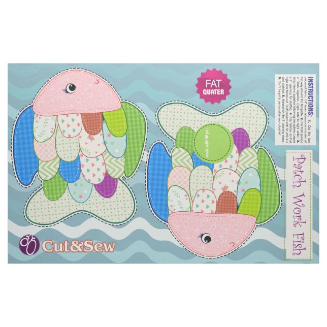 Klipp ut och visa lappverksfisk - DIY plush Tyg (Fat Quarter)