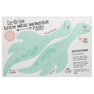 Klipp ut och visa Loch Ness Monster Fabric - Rolig Tyg