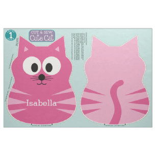 Klipp ut och visa Mjukisdjuret Cute Cat med eget n Tyg