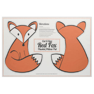 Klipp ut och visa rött fox-beslag - Pillow Pal Tyg