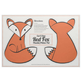 Klipp ut och visa rött fox-beslag - Pillow Pal Tyg