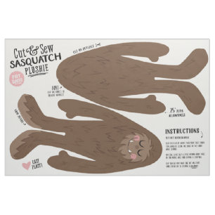 Klipp ut och visa Sasquatch Fabric - Roligt DIY pl Tyg