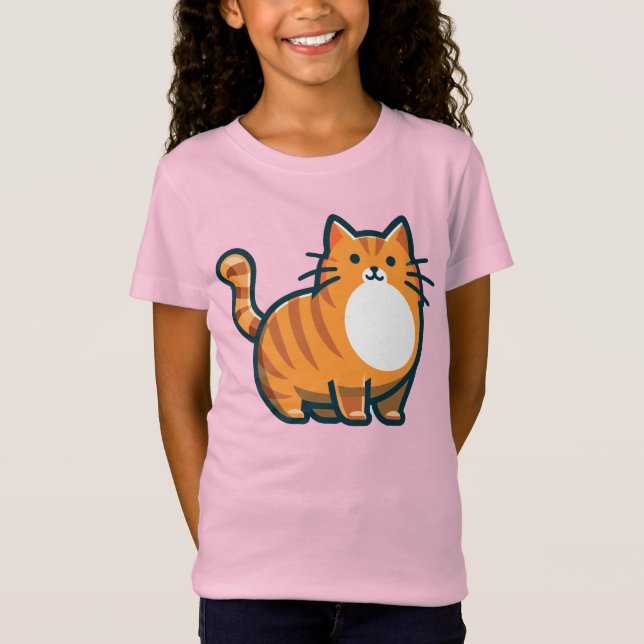 Klipp ut Orange - katt T Shirt (Framsida)